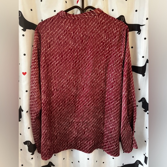 Halston Red Patterned Blouse - Picture 3 of 4